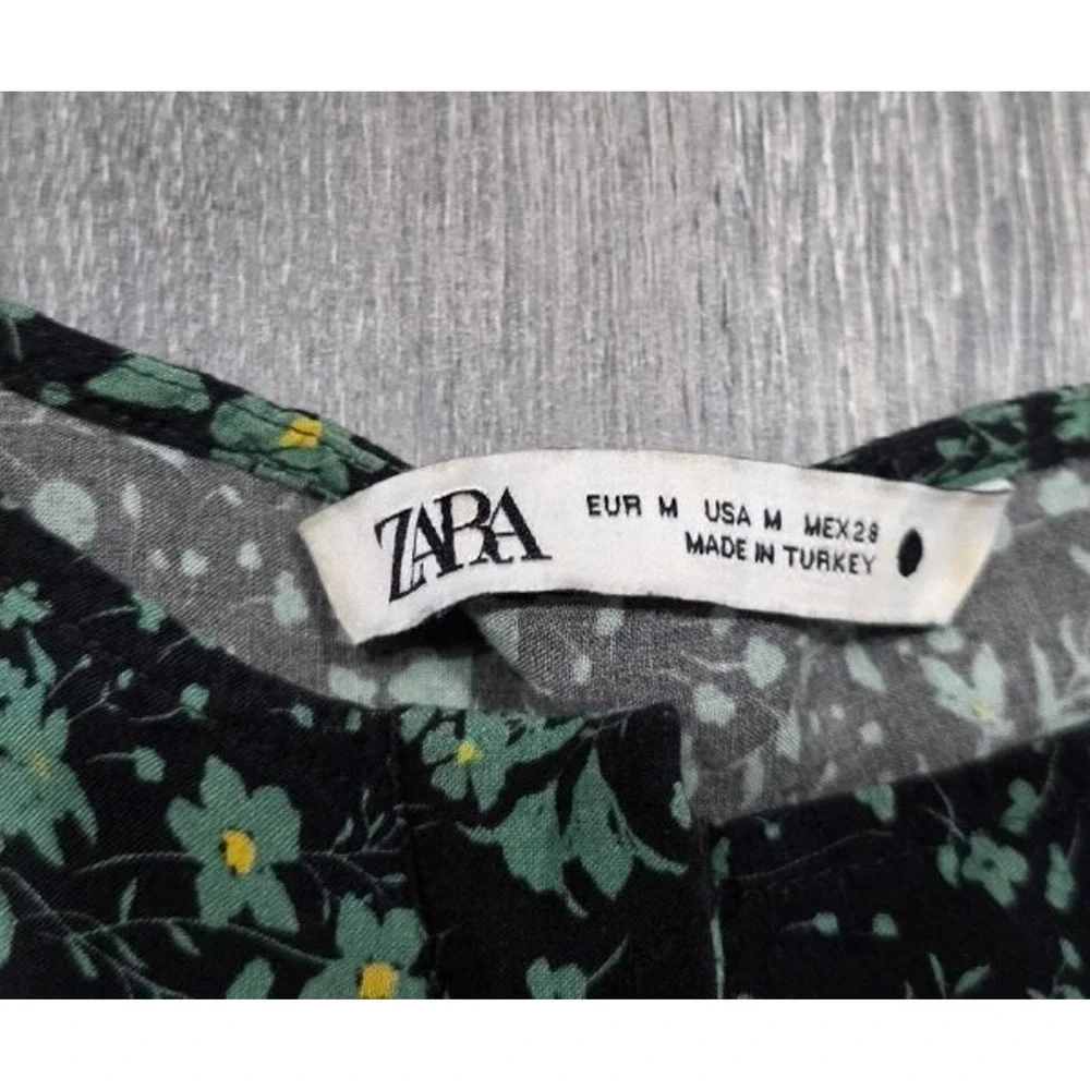 Zara The Angel Prairie Floral Midi Dress boho cottagecore Green Medium A005893 - Picture 3 of 11